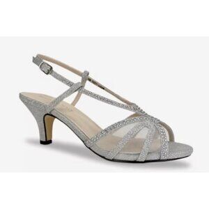 Touch Ups Benjamin Walk Clara Size 6.5 Wide Silver Shimmer Sandal NWB Sparkle $7